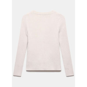 Mint Velvet Neutral Ribbed Button Jumper